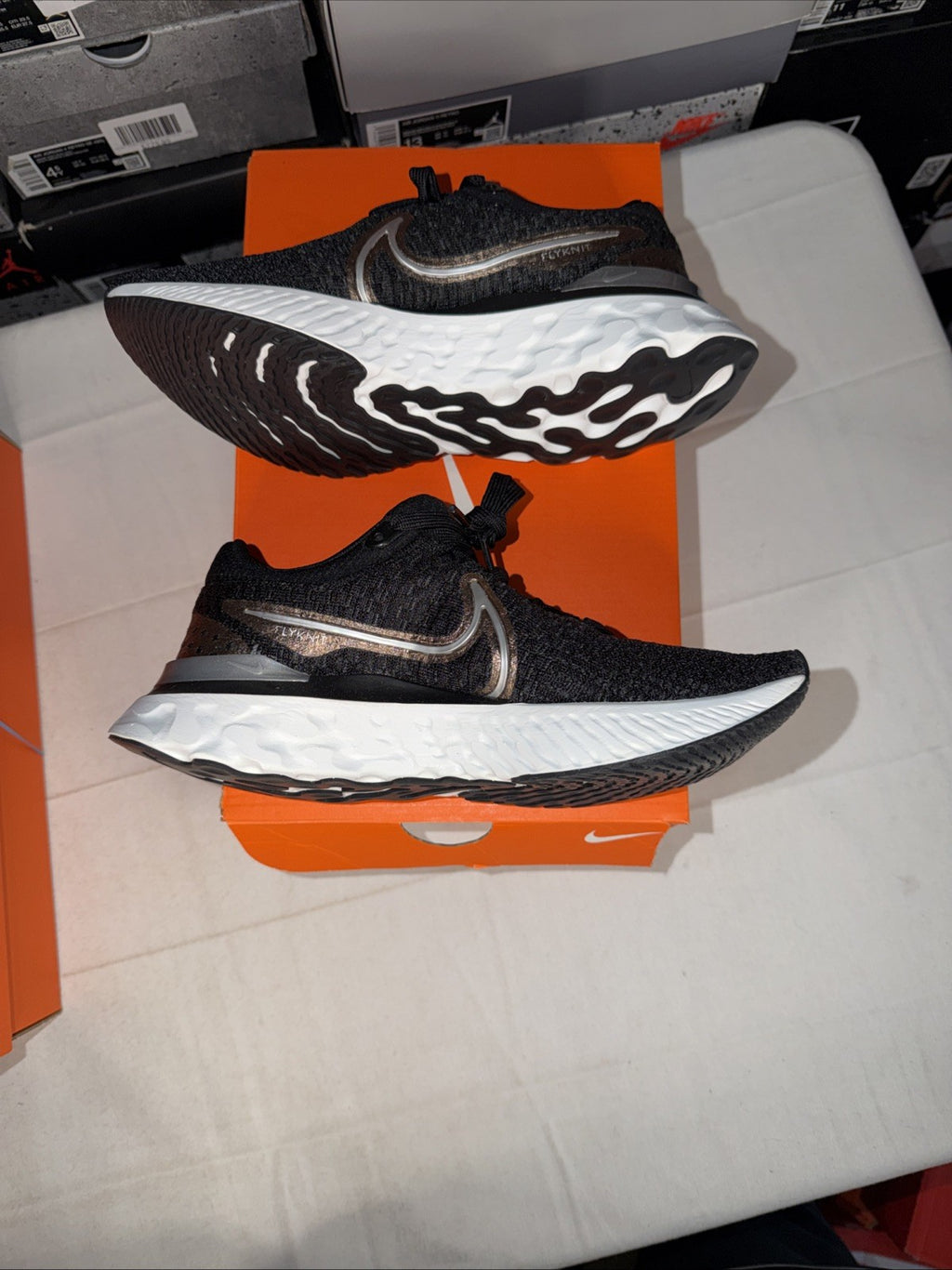 WMNS React Infinity Run Flyknit 3 Black Metallic Copper DD3024-009, Size 8.5