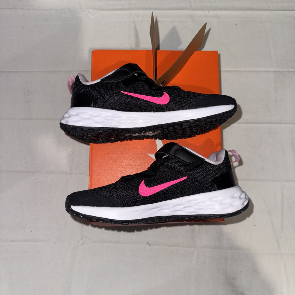 Nike Revolution 6 Black Hyper Pink Running Shoes Size 13C, DD1095-007