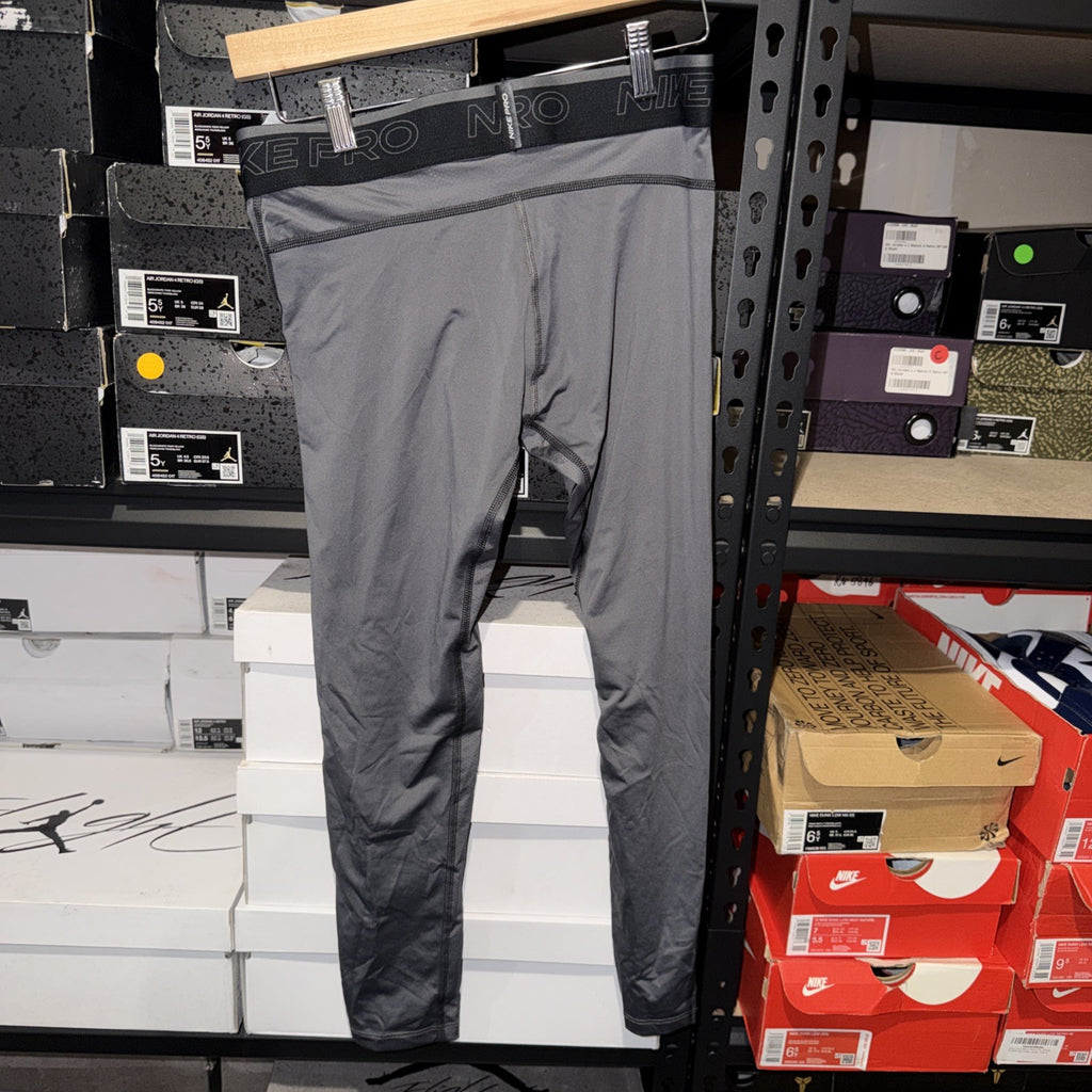 New Men's Nike Pro Full Length Dri-FIT Training Tights Grey Size M 0202
