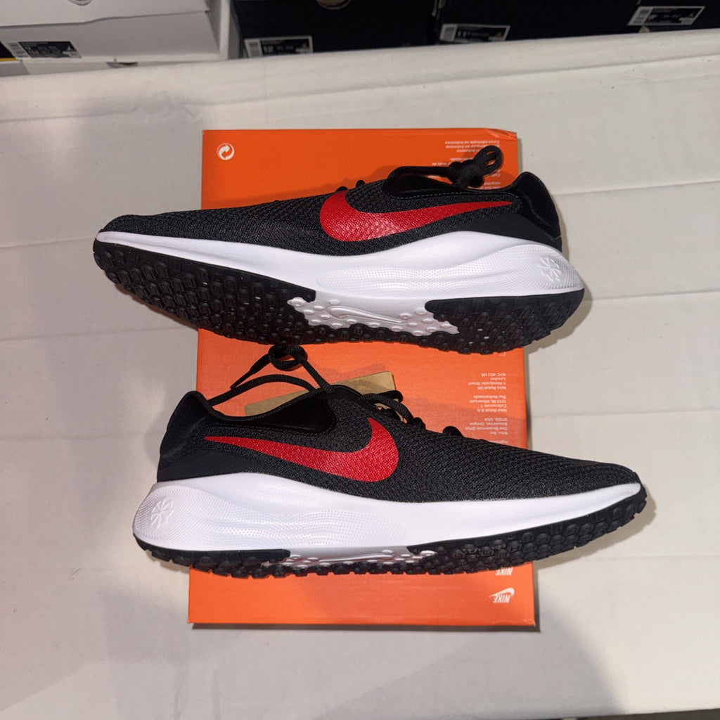 Nike Men's Revolution 7 Sneakers Size 10, Black/University Red/White, FB2207-003