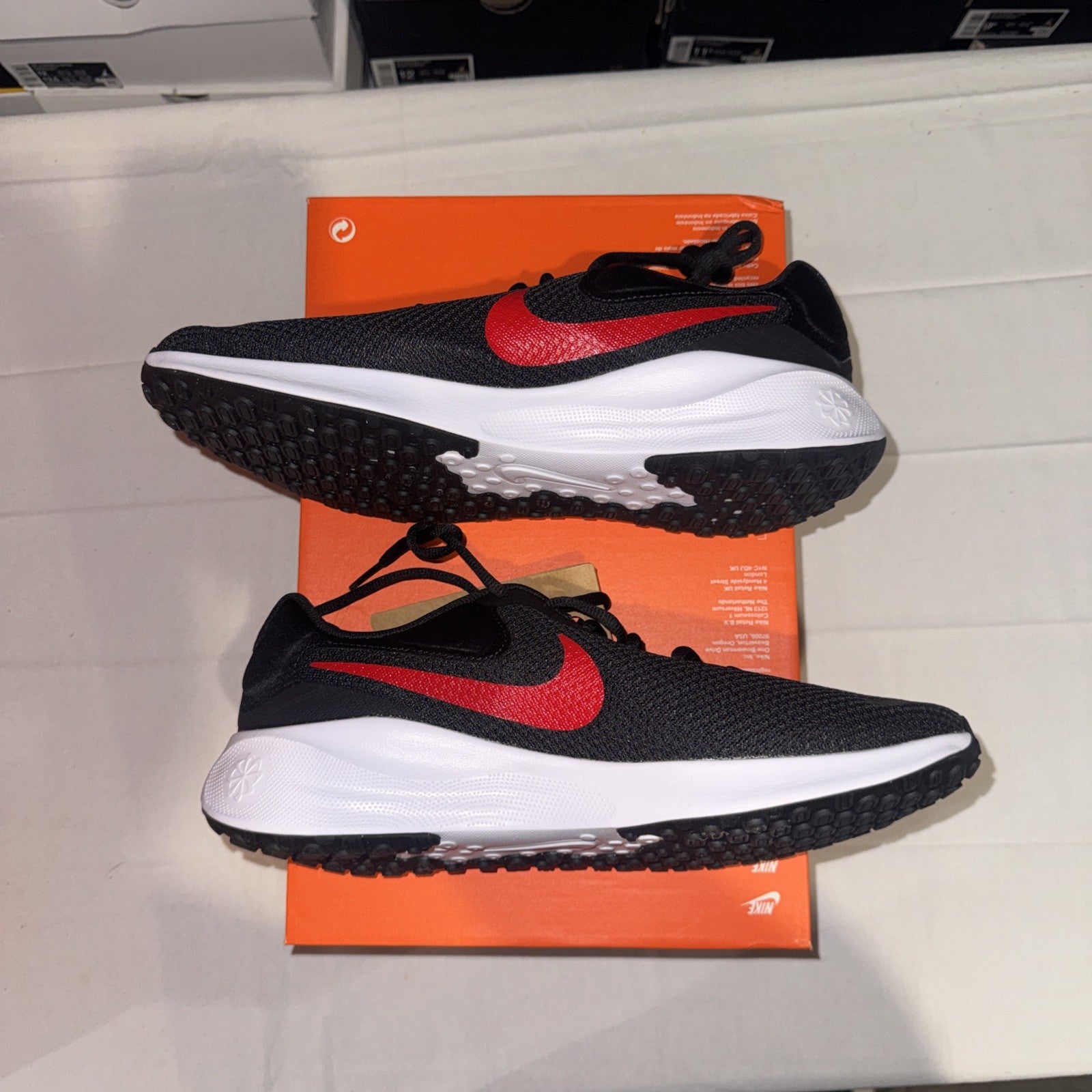 Nike Men's Revolution 7 Sneakers Size 10, Black/University Red/White, FB2207-003