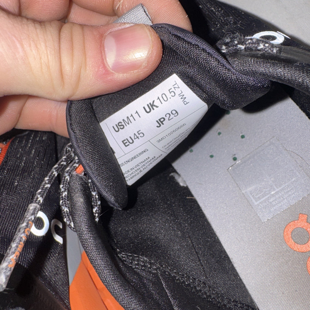 On Men's Cloudnova Flux Running Shoes Size 11, Orange/Black, 3MD10260666