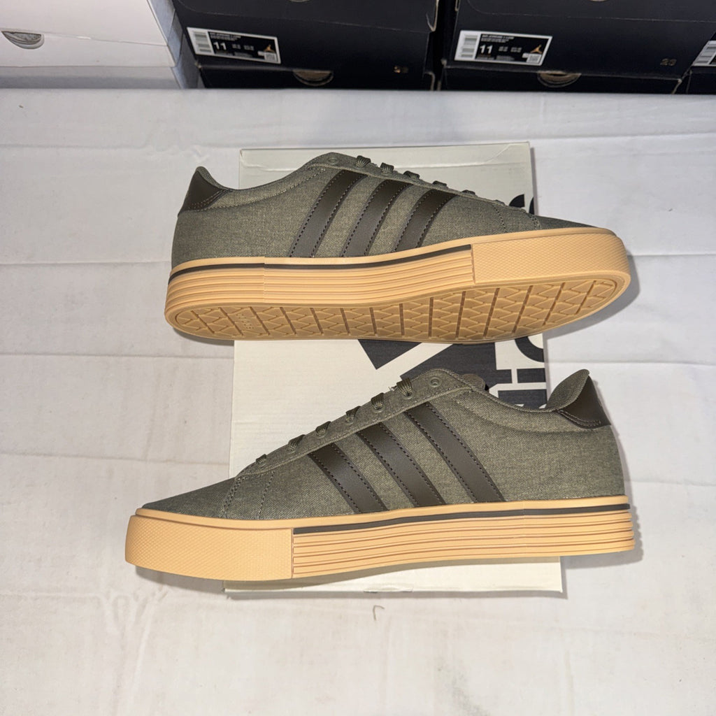 adidas Daily 4.0 Skateboarding Shoes Olive Green, Gum, Size 10.5 US IF4494