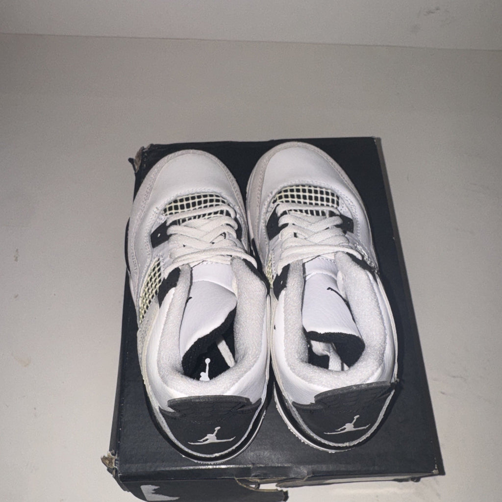 12C Jordan 4 Retro (PS) "Military Black" Shoes Black-White BQ7669-111