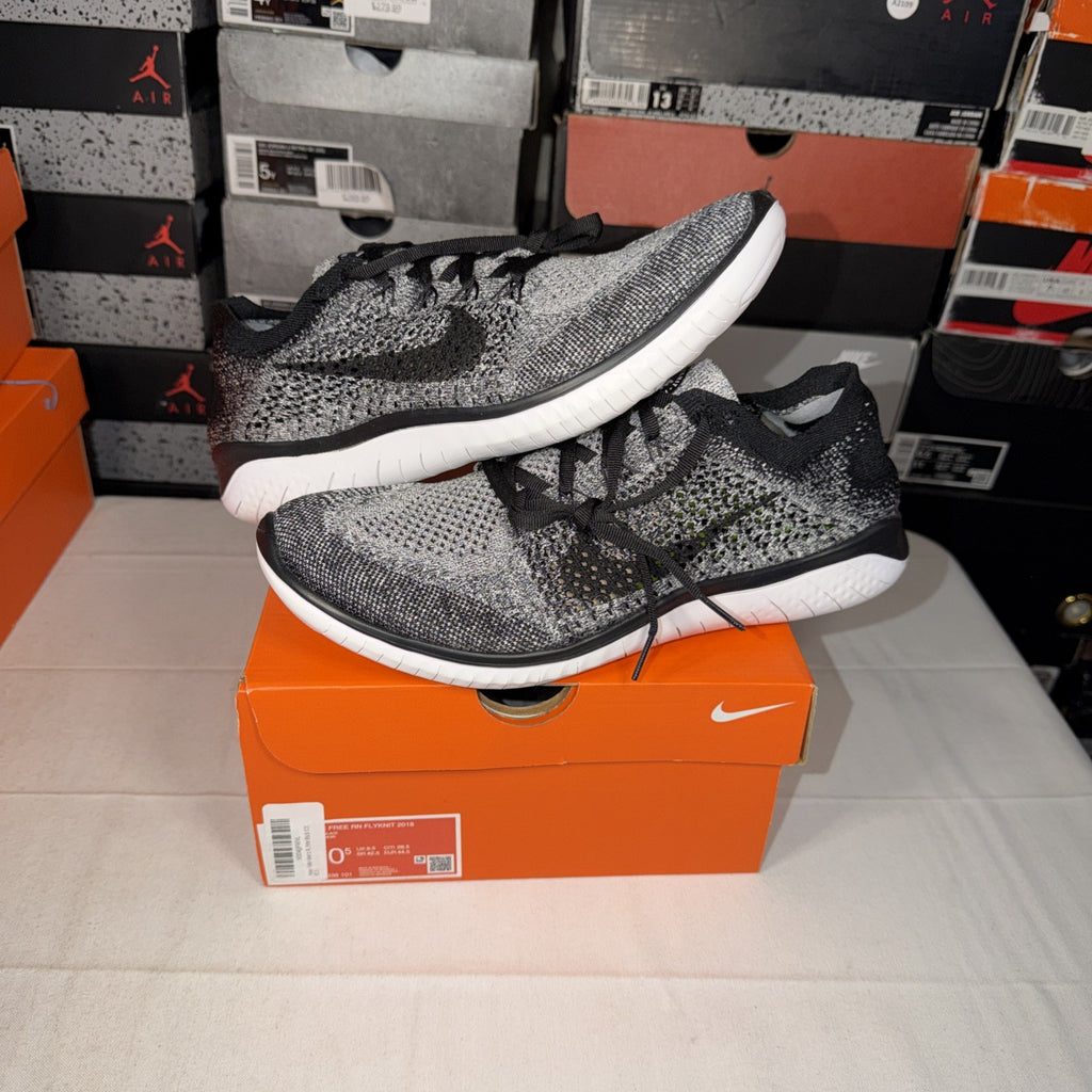 Nike Free RN Flyknit 2018 White Black 942838-101 Size 10