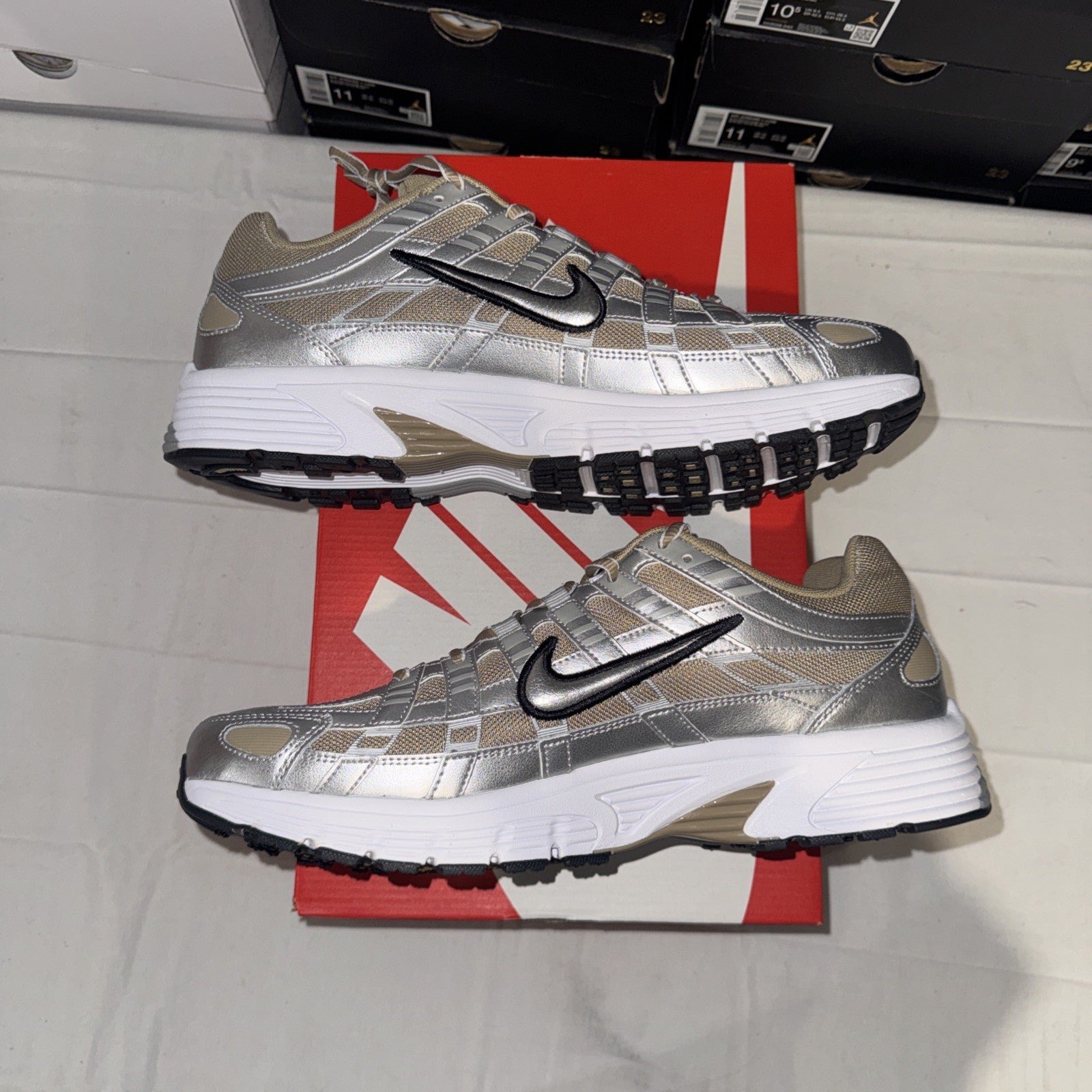 Nike P-6000 Khaki Metallic Silver HQ3030-200 Size 13