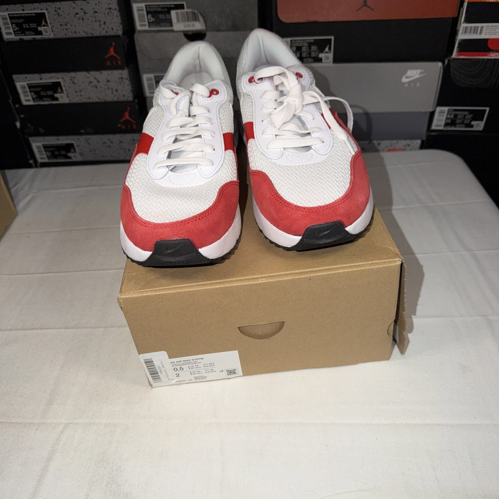 Nike Air Max SYSTM White University Red Size 10 DM9537 104