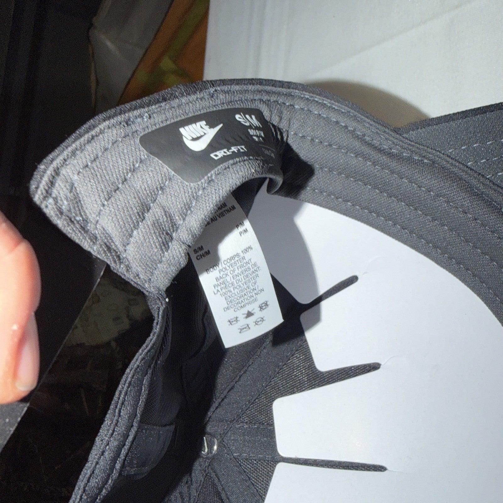 Nike Dri-FIT  Club Cap Snapback Adjustable Hat Black Size S/M NWT 0048-0049