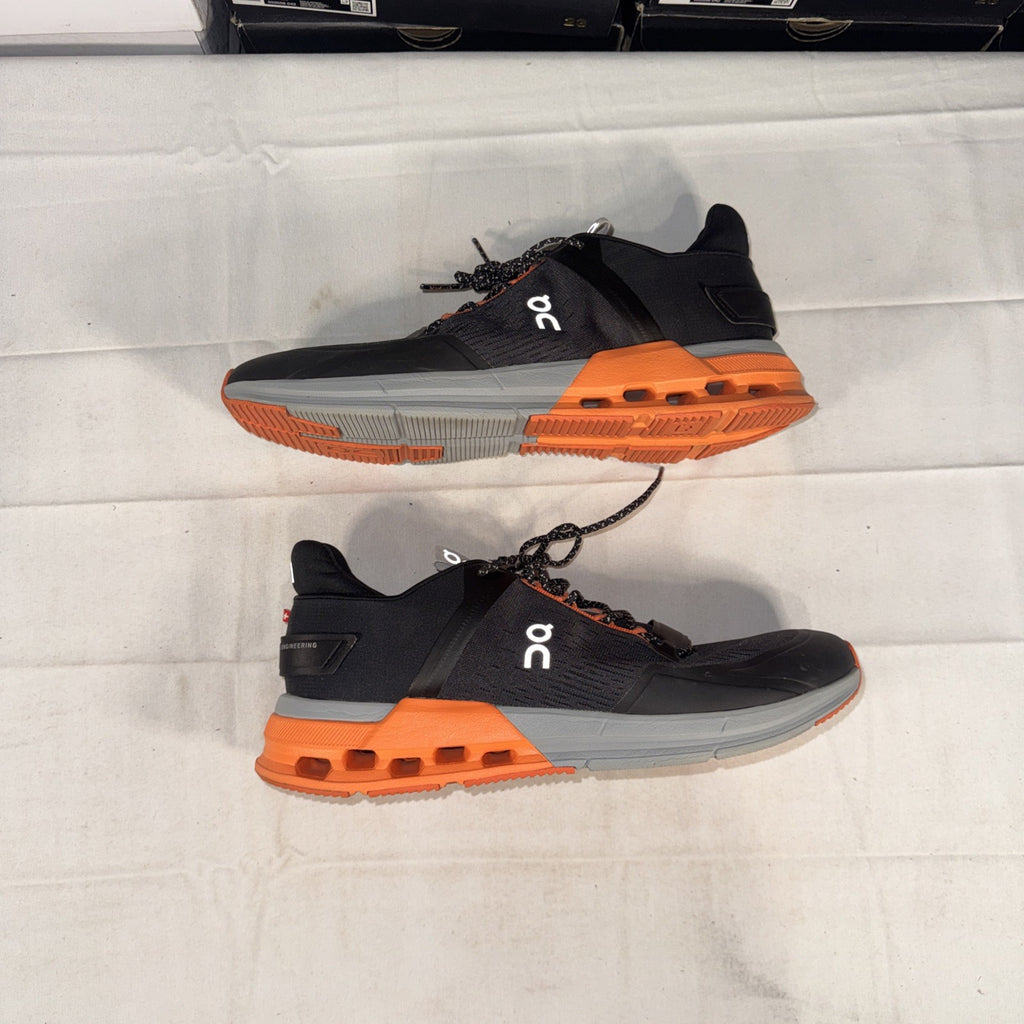 On Men's Cloudnova Flux Running Shoes Size 11, Orange/Black, 3MD10260666