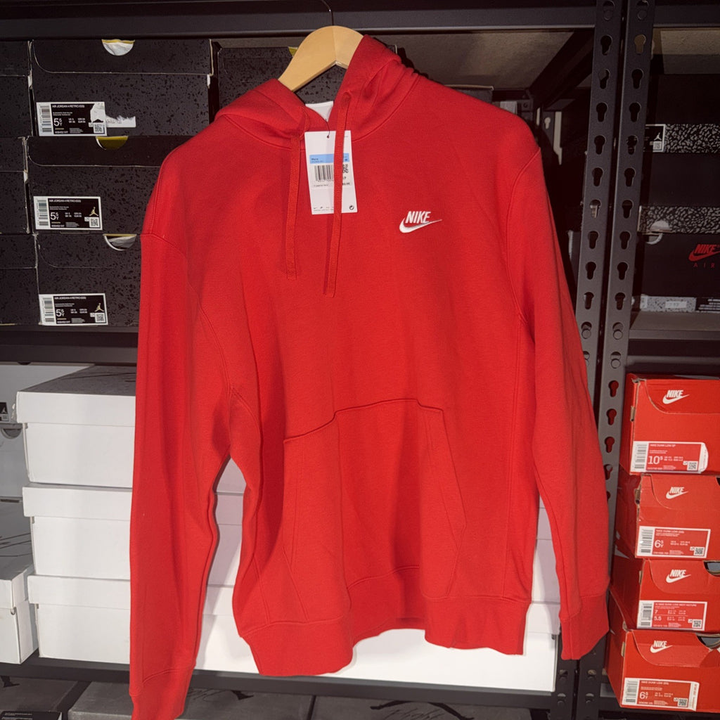 Nike Sportswear Club Fleece Hoodie University Red BV2654-657 Mens Med 0035-0038