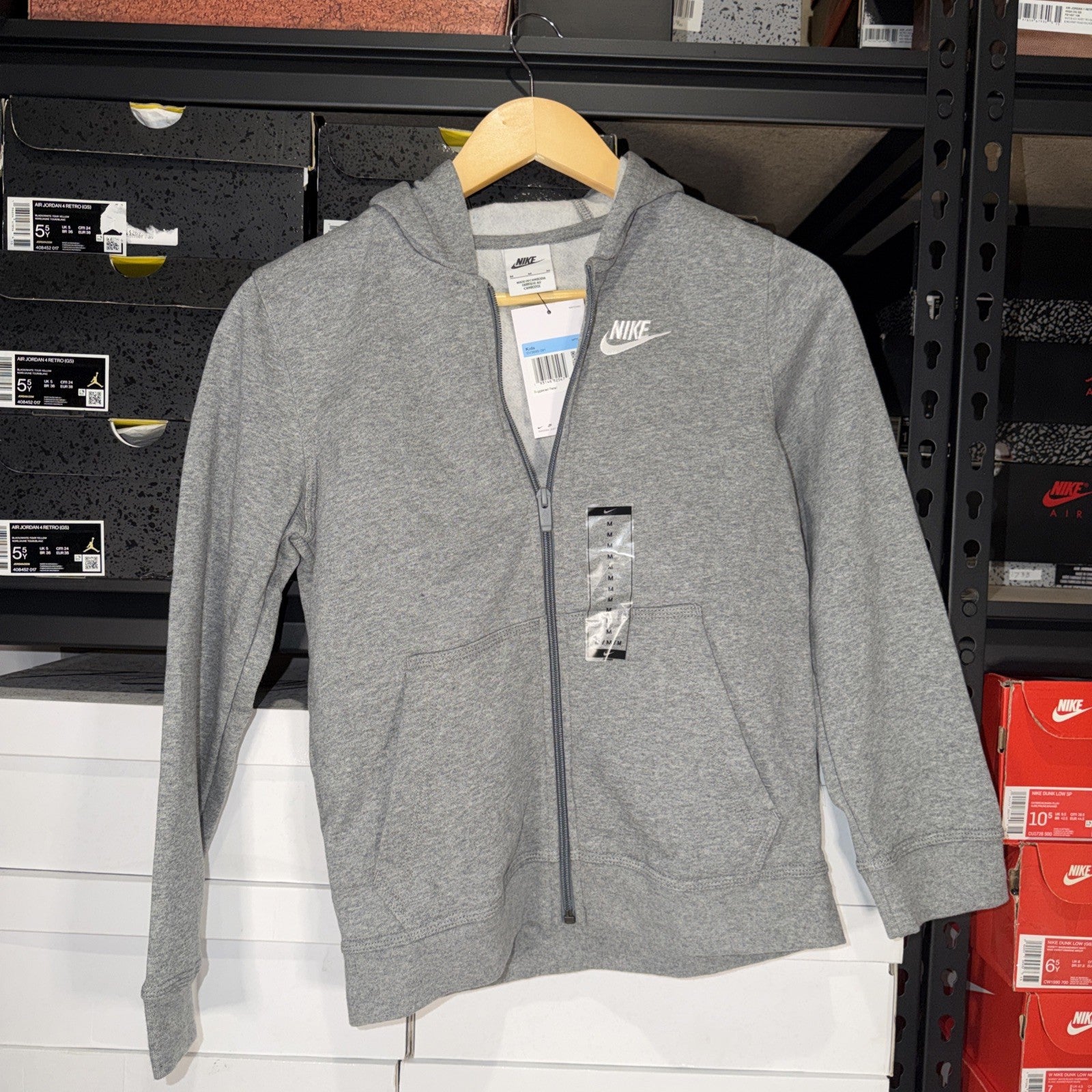 Nike Sportswear Boys Club Full-Zip Hoodie Size Sweatshirt Size Large 0006