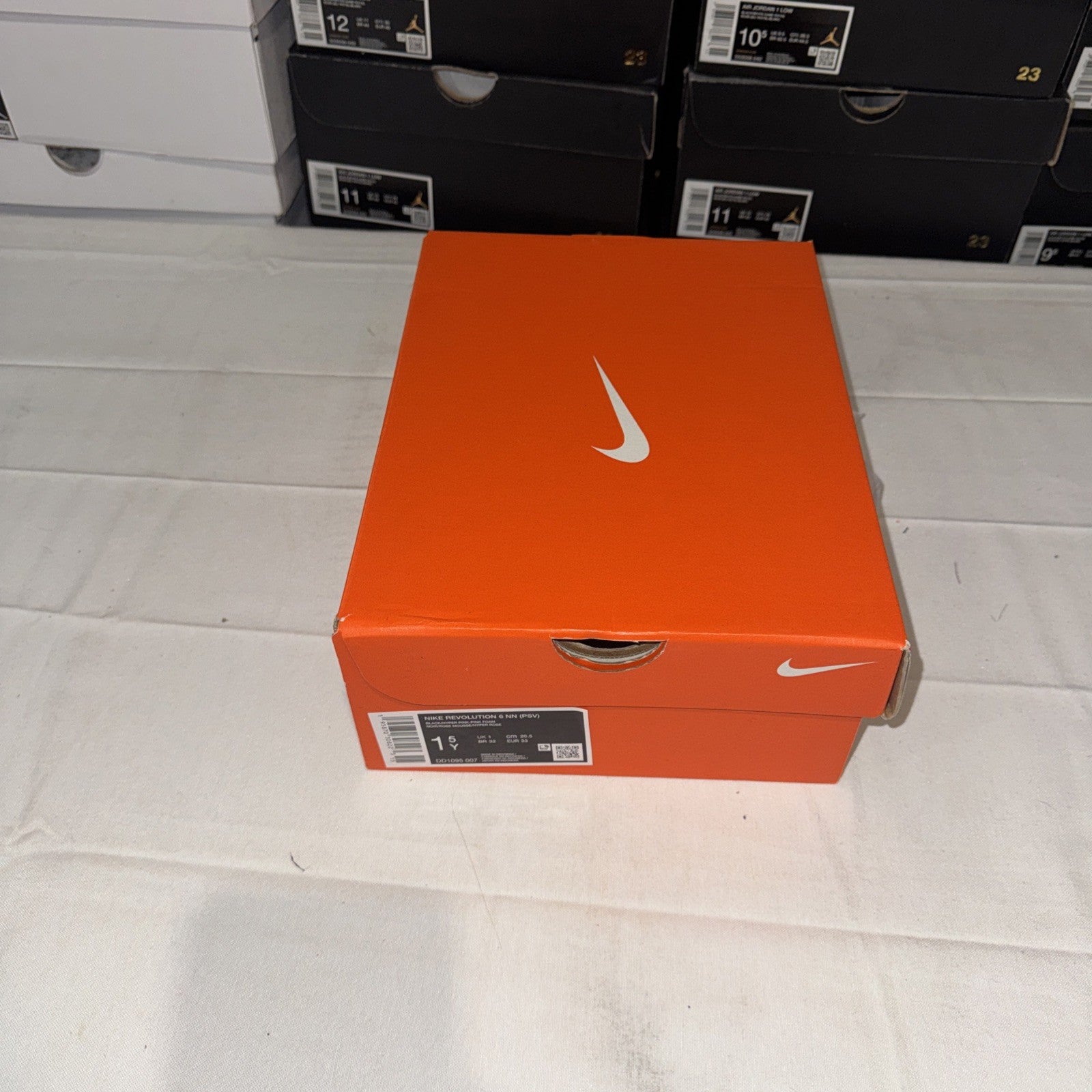 Nike Revolution 6 Black Hyper Pink Running Shoes Size 1.5Y, DD1095-007