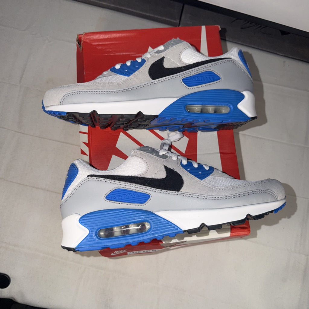 Nike Air Max 90 Size 12 White/Photo Blue/Pure Platinum/Black FN6958-102
