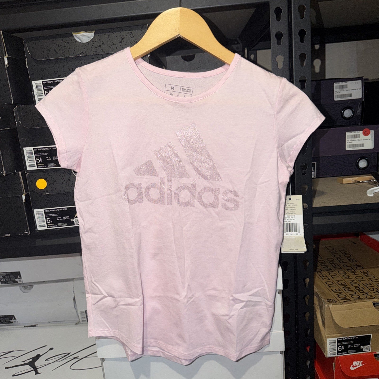 Girls Medium Pink T-Shirt M (10/12) Adidas Regular Fit NWT 0103-0105 & 0288