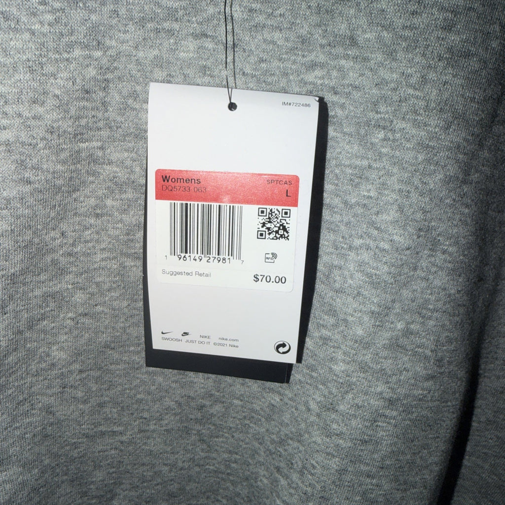 Nike Grey Sweatshirt Center Logo Size Large, Super Oversized, 0141-0142