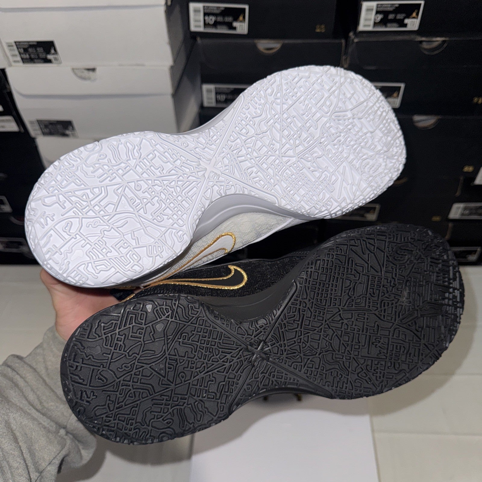 Nike Zoom LeBron NXXT Gen AMPD Equity White-Gold-Black, Size 10, FJ1566-103