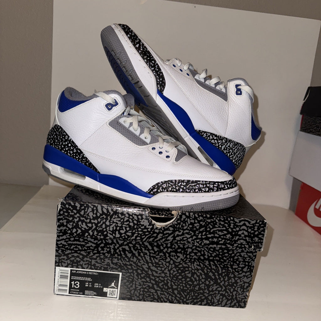Size 13 - Jordan 3 Retro Mid Racer Blue