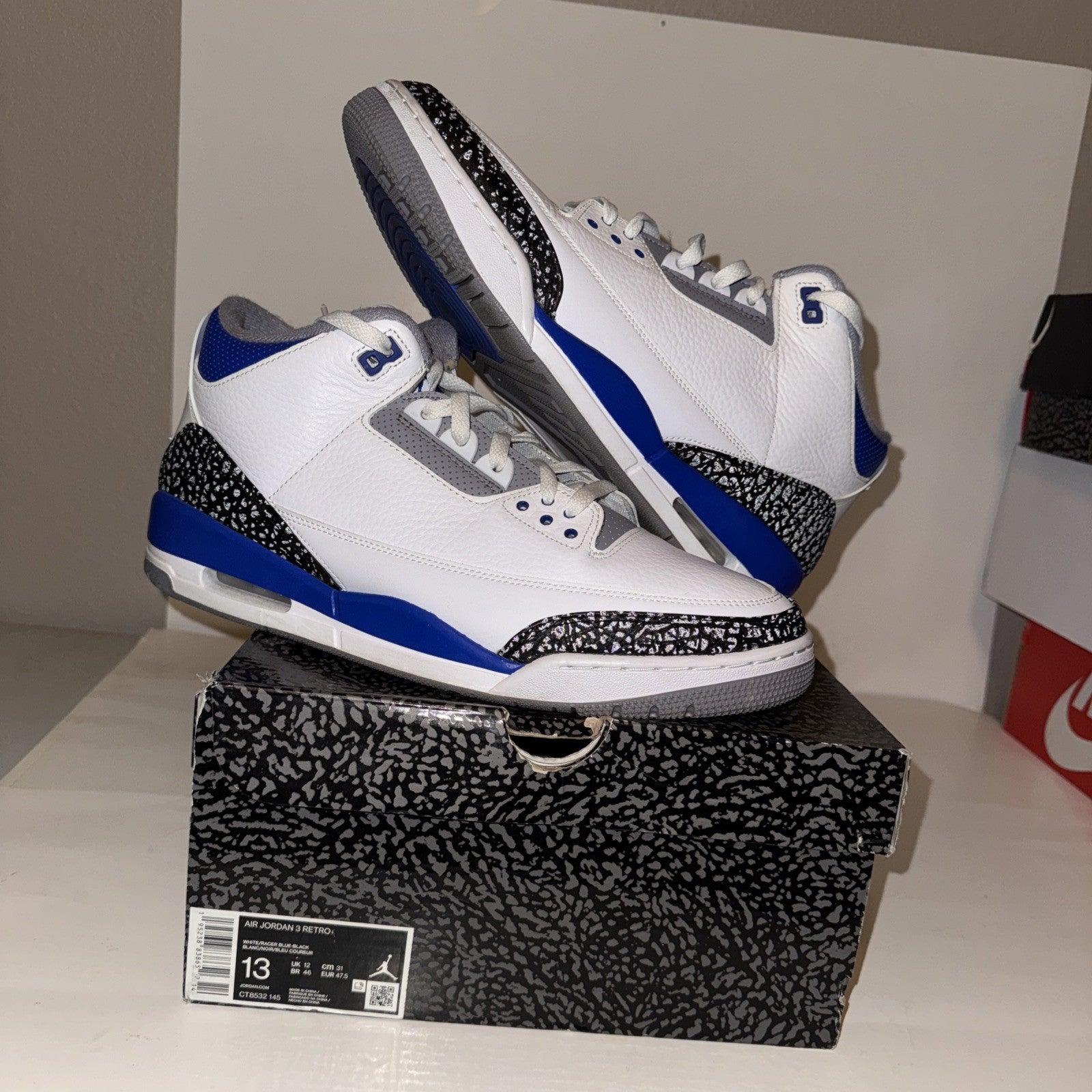 Size 13 - Jordan 3 Retro Mid Racer Blue