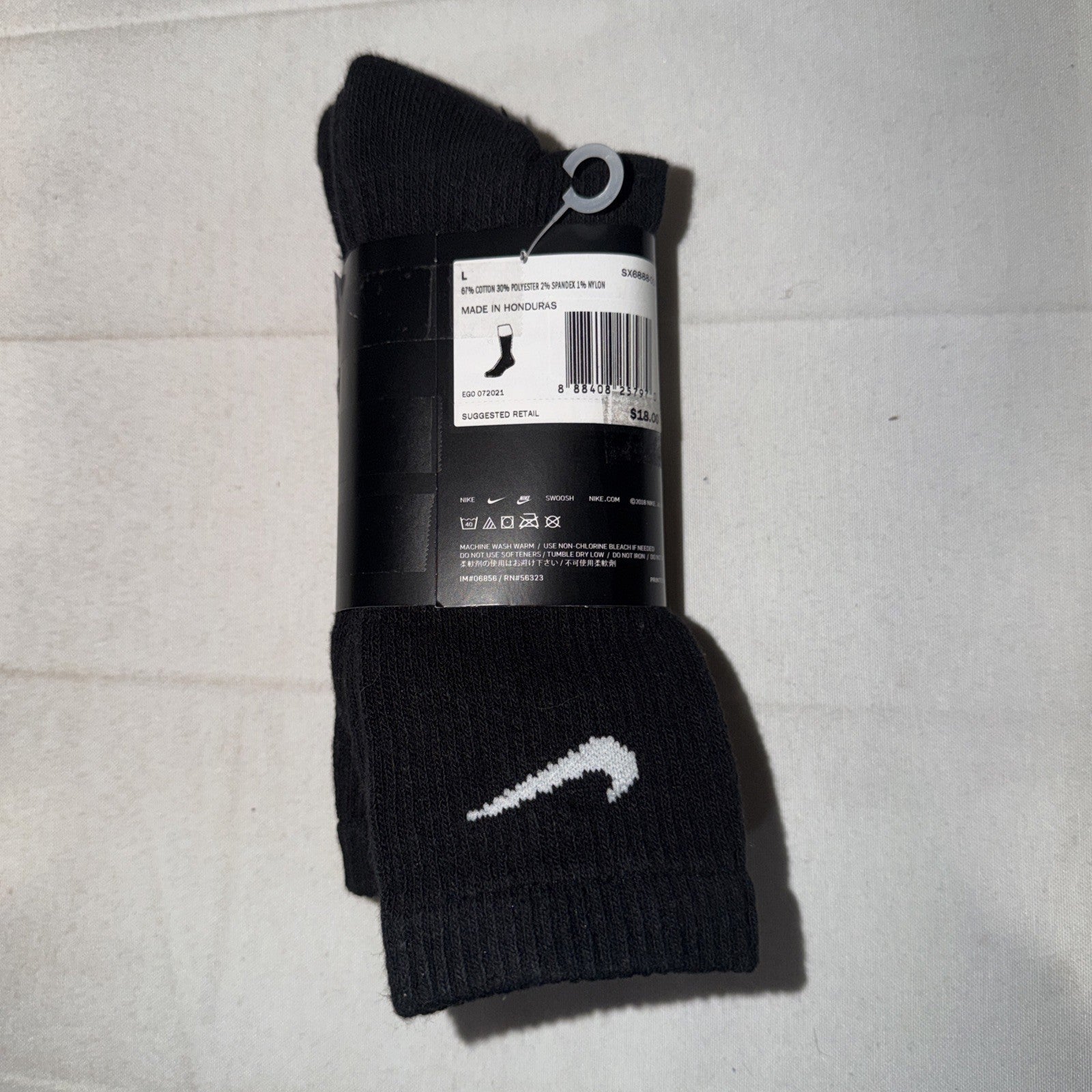 Nike Everyday Plus Men's Crew Socks - Black, L (2 Pairs) 0239