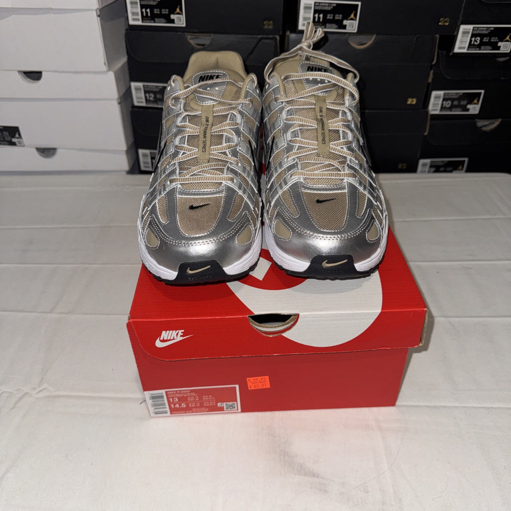 Nike P-6000 Khaki Metallic Silver HQ3030-200 Size 13