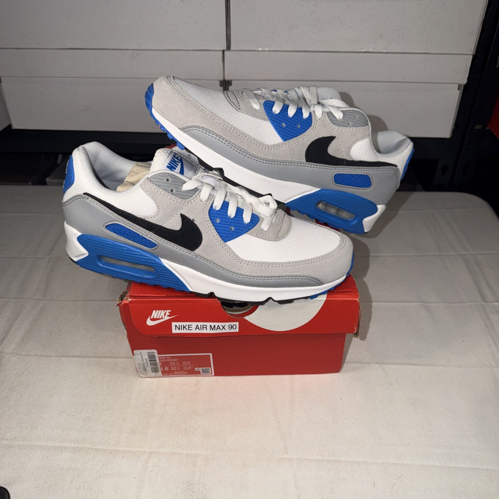 Nike Air Max 90 Size 12 White/Photo Blue/Pure Platinum/Black FN6958-102