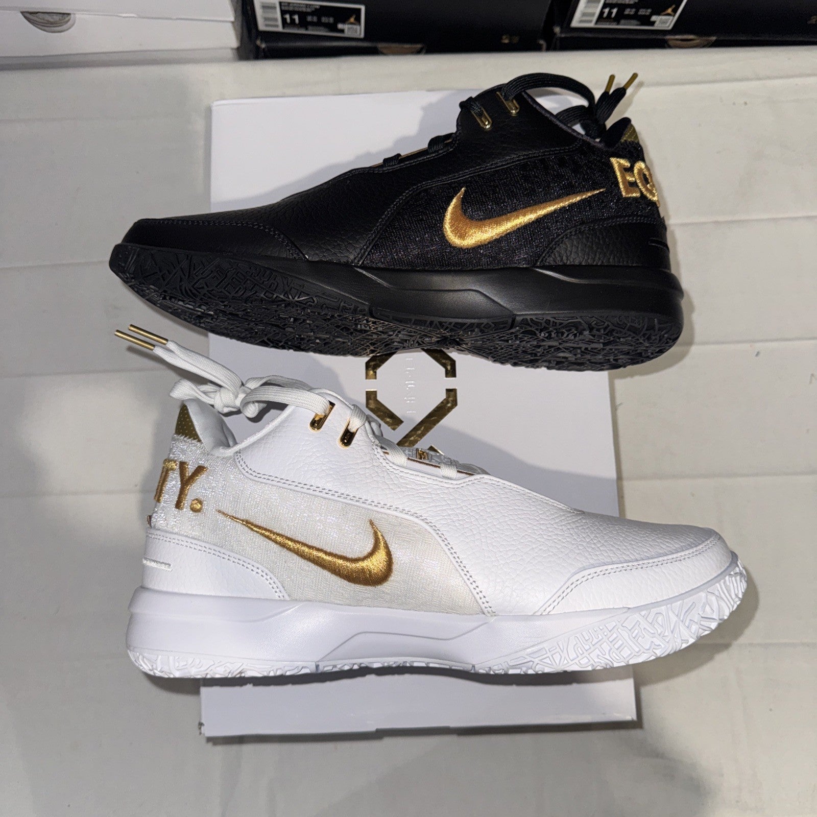 Nike Zoom LeBron NXXT Gen AMPD Equity White-Gold-Black, Size 10, FJ1566-103