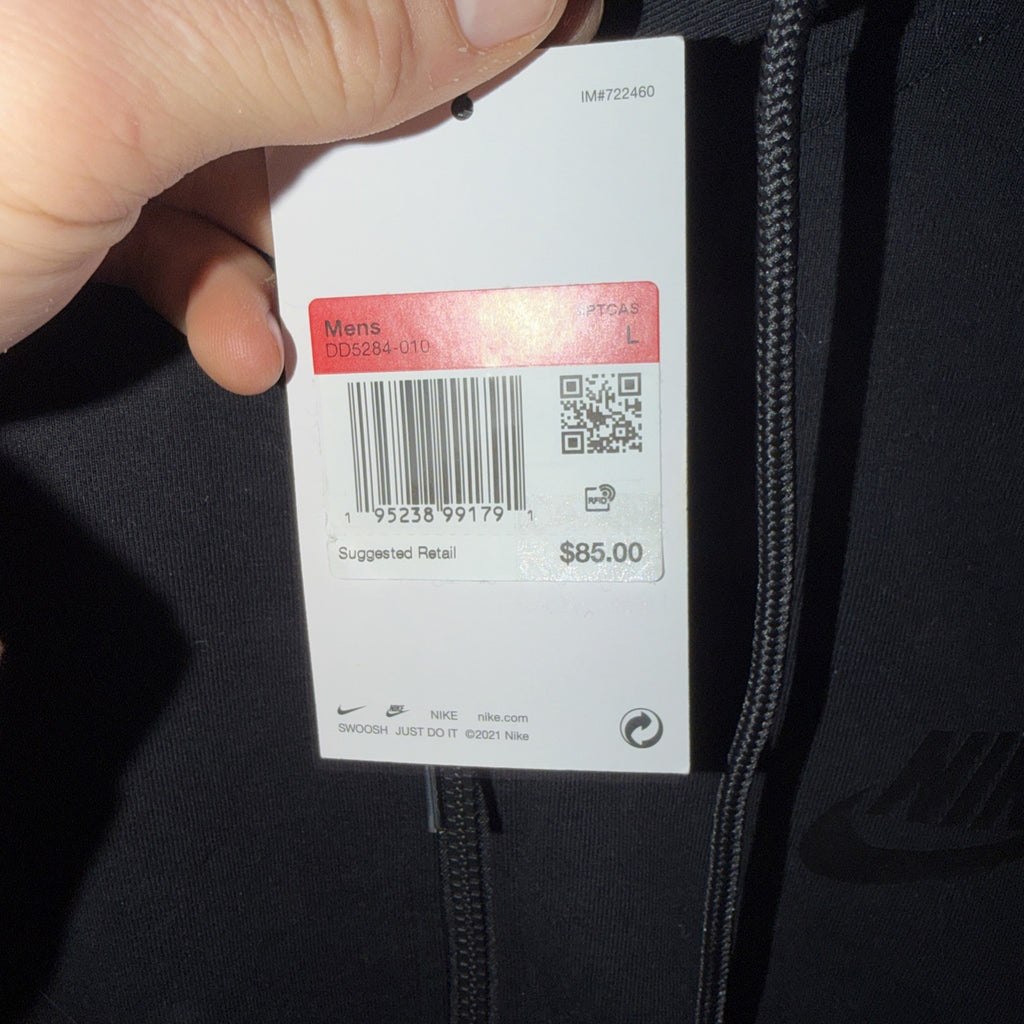 Nike Sportswear Essential Full-Zip Hoodie Men's Large Black DD5284-010 NWT 0145