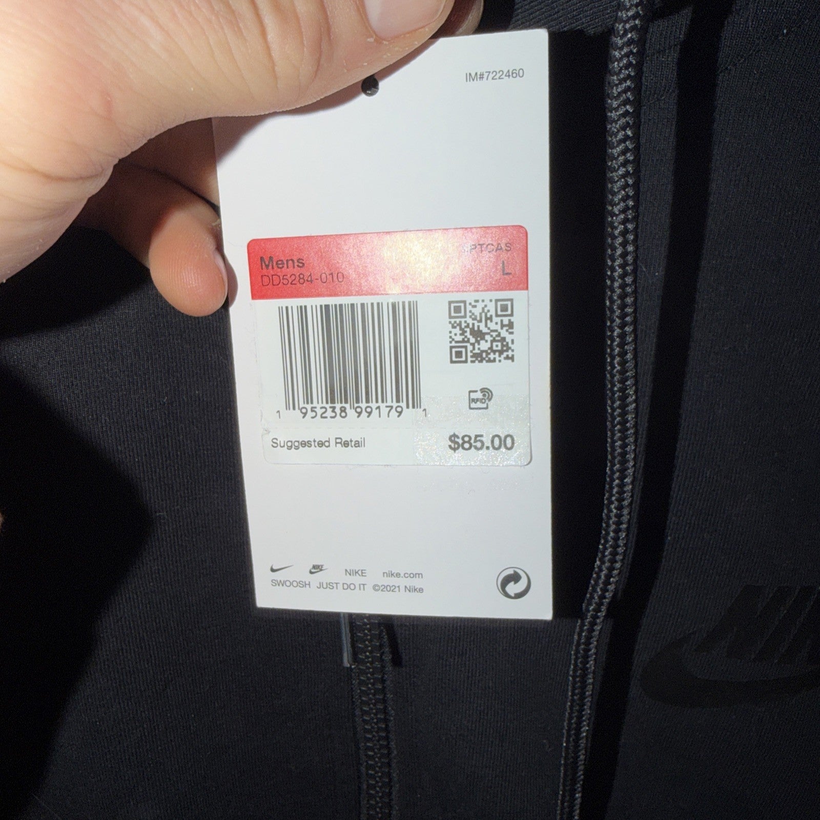 Nike Sportswear Essential Full-Zip Hoodie Men's Large Black DD5284-010 NWT 0145