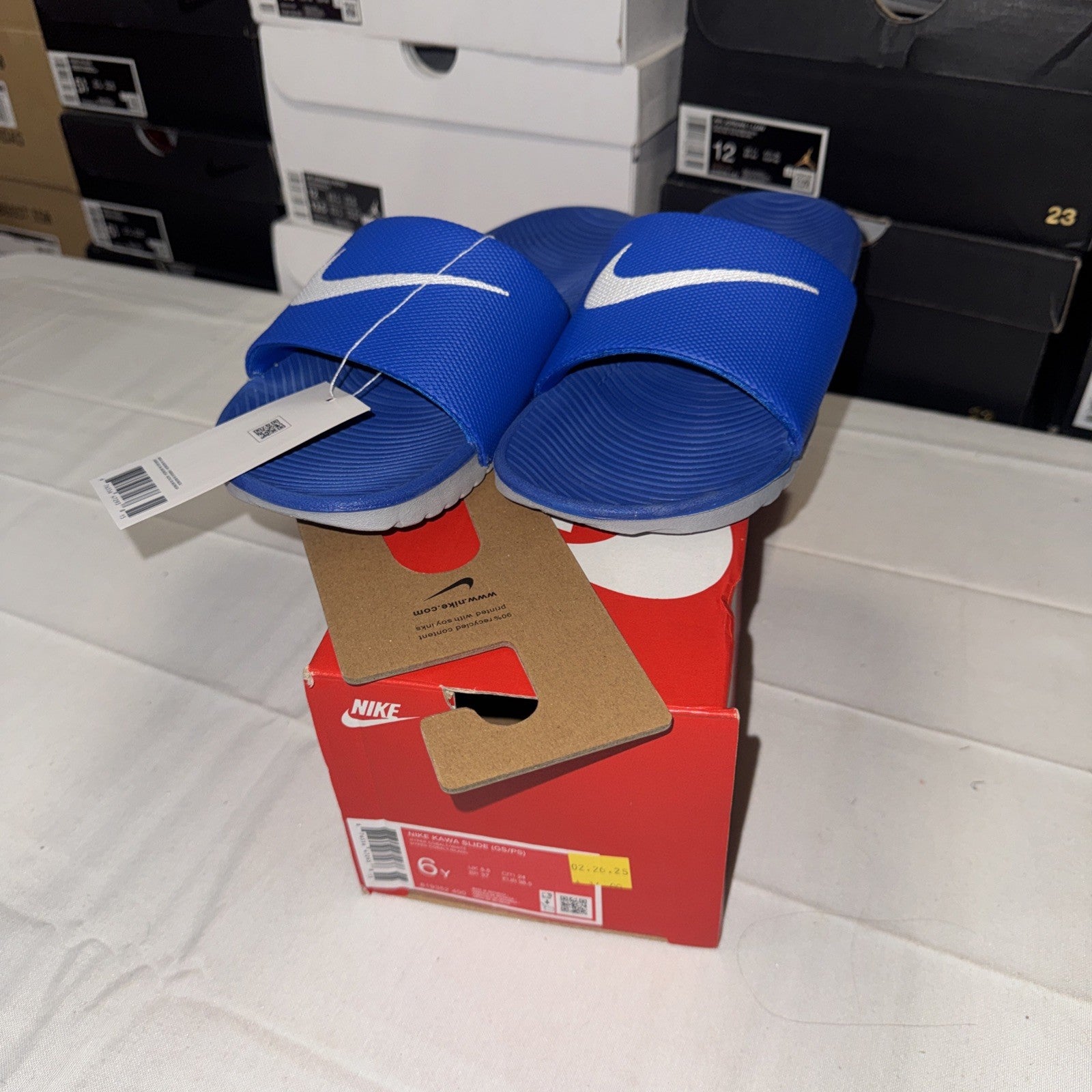 Nike Kawa Slide Sandals Kids Size 6Y Blue 819352 400 New with Tags