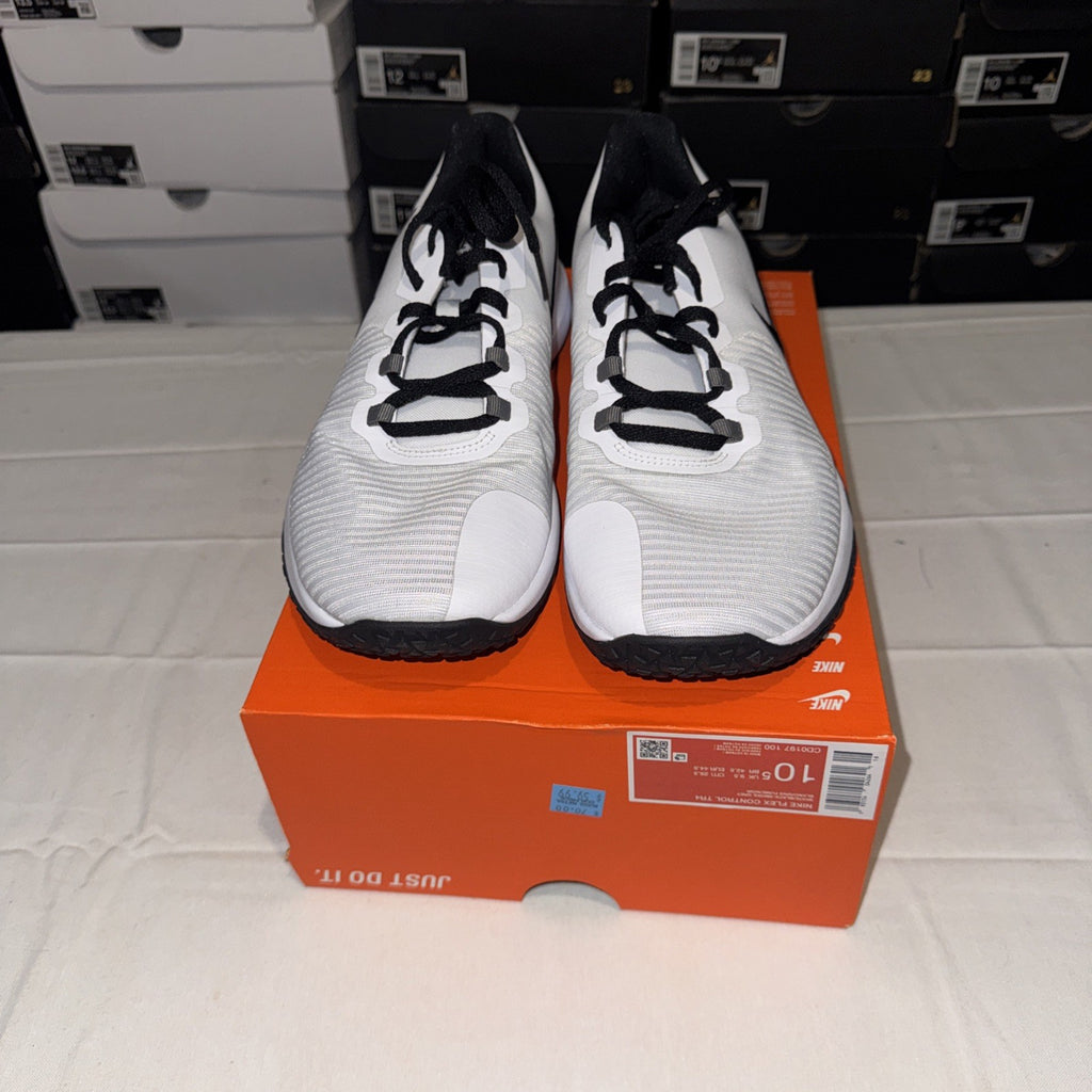 Nike Flex Control TR4 Athletic Shoes White/Black/Dark Grey, CD0197-100 Size 10.5