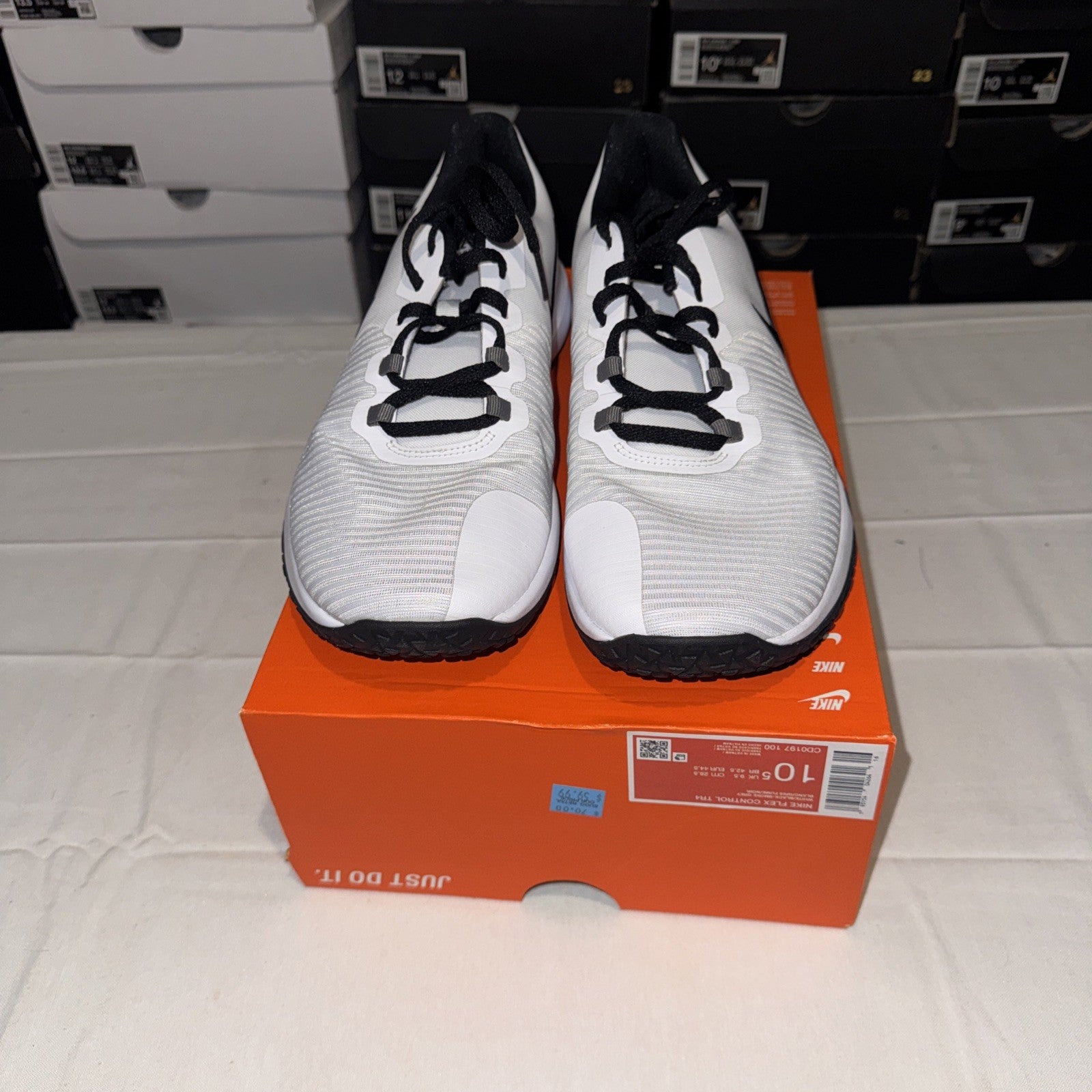 Nike Flex Control TR4 Athletic Shoes White/Black/Dark Grey, CD0197-100 Size 10.5