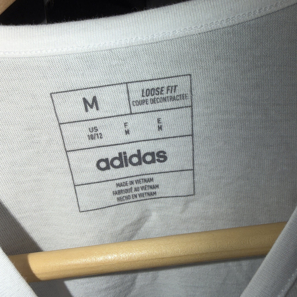 Girls White Adidas Logo T-Shirt (10-12) NWT 0106-0107 &0286-0287