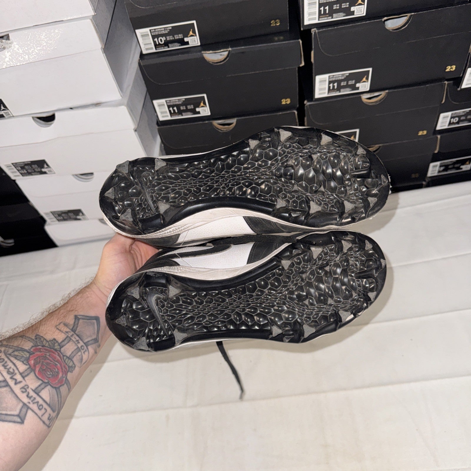 Air Jordan 1 Mid Panda Black Football Cleats Size 9, BNIB, FJ6805-100