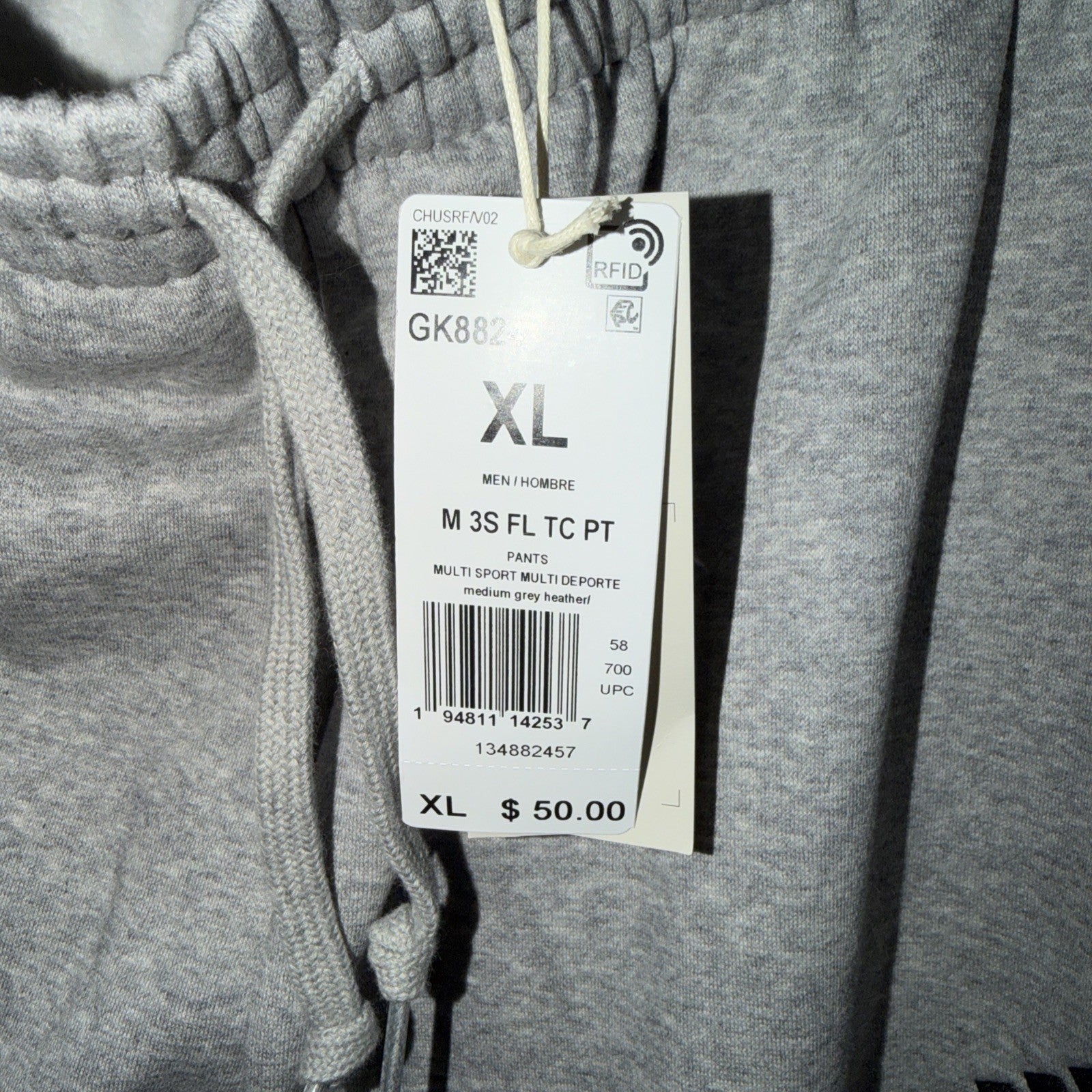 Adidas 3 Stripe Fleece Tapered Leg Jogger Pant Sweatpants GK8824 XL 0177