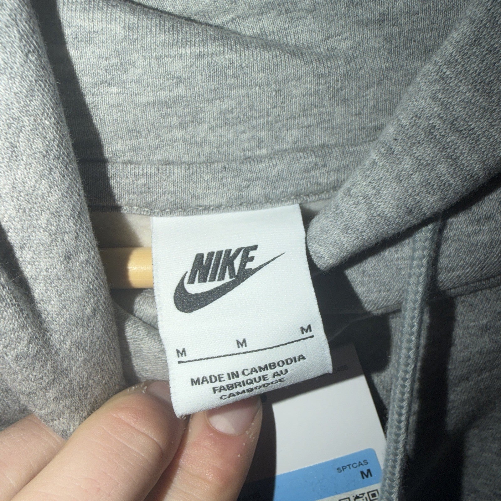 Nike Sportswear Gray Fleece Womens Oversized Pullover Hoodie Size Med 0131