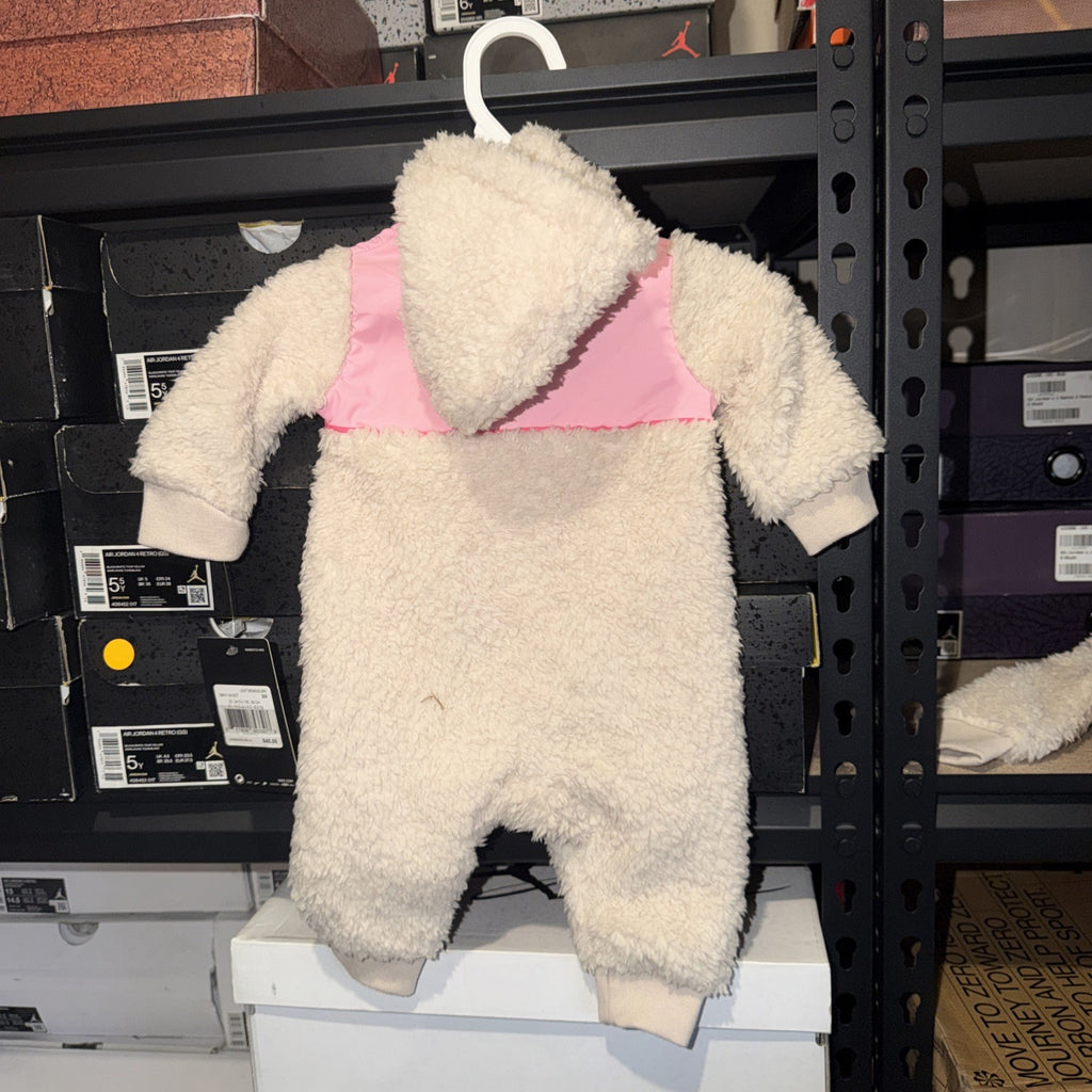 Nike Toddler Fuzzy Suit Light Orewood Brown Pink 3 Months  NWT 0099-0101