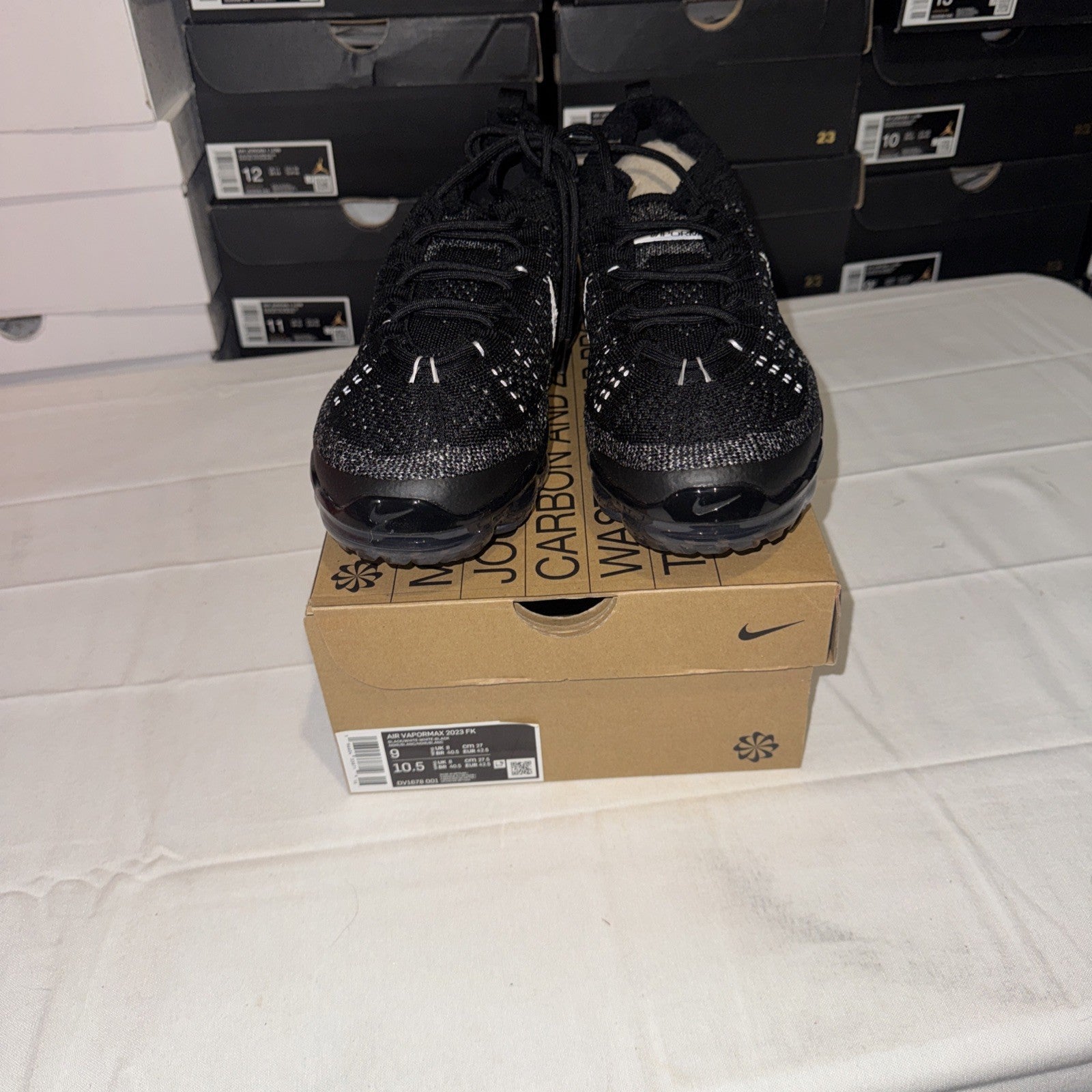 Nike Air VaporMax 2023 Men's Sneakers Black/White, Flyknit, DV1678 001 Size 9