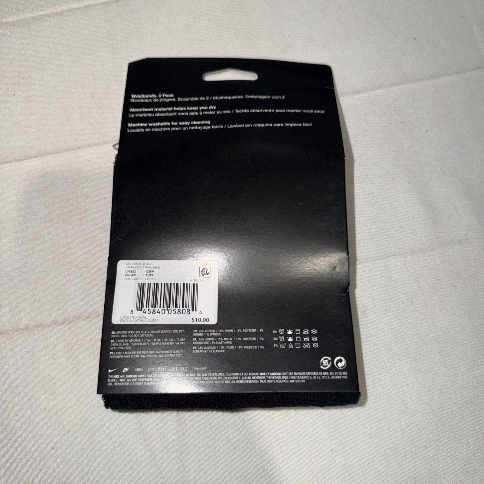 Nike Wristbands 2-Pack Black With White Swoosh