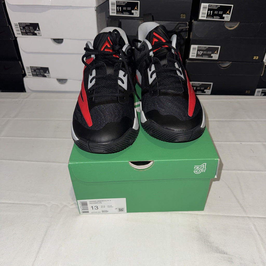 Nike Giannis Immortality 3 Sneakers Black/University Red, Size 13, DZ7533-004