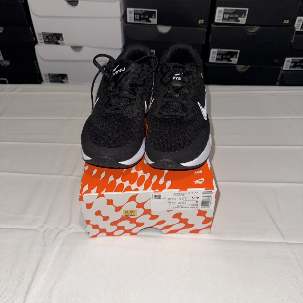 Nike Renew Ride 3 Women's Running Shoes, Size 6, Black/White, DC8184-001