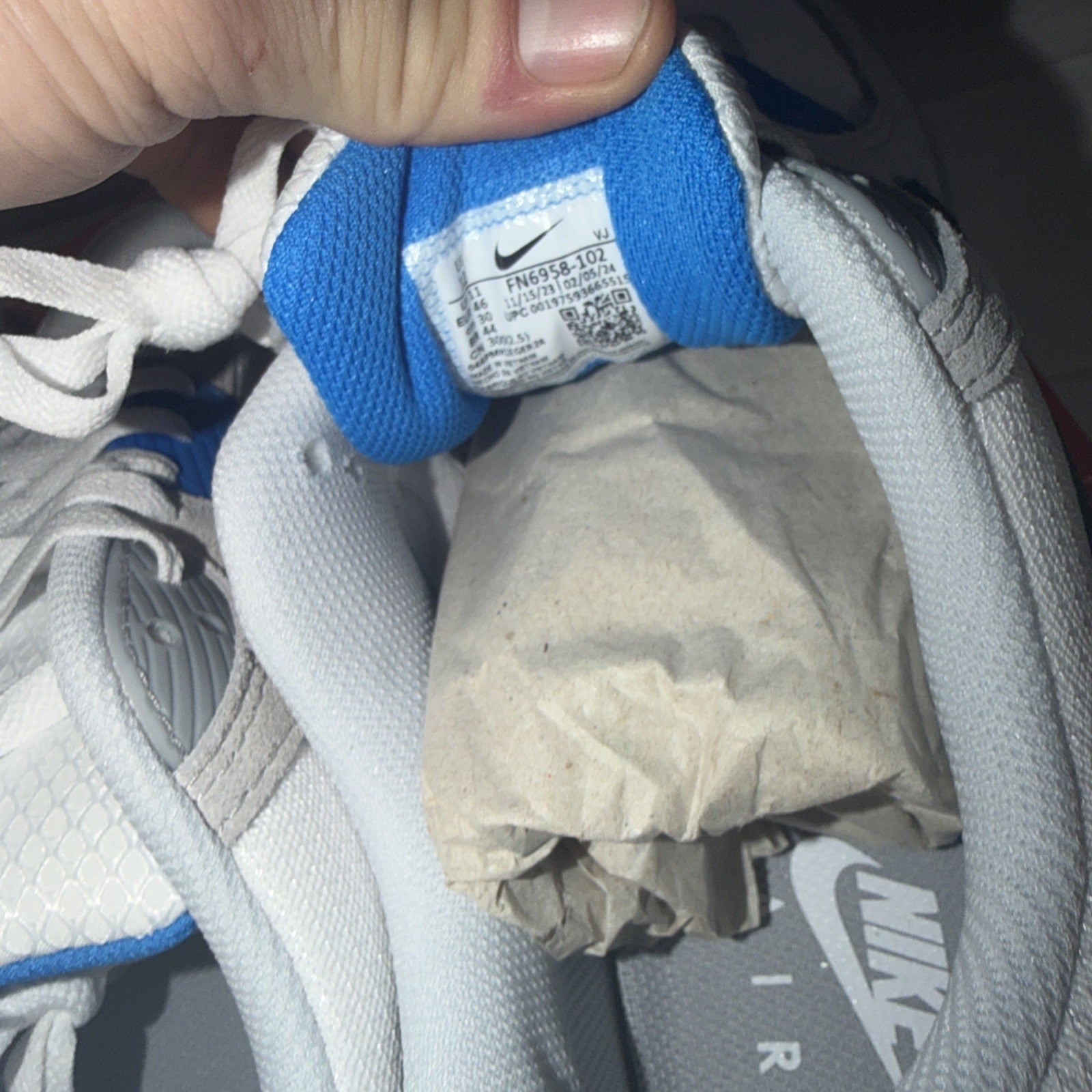 Nike Air Max 90 Size 12 White/Photo Blue/Pure Platinum/Black FN6958-102