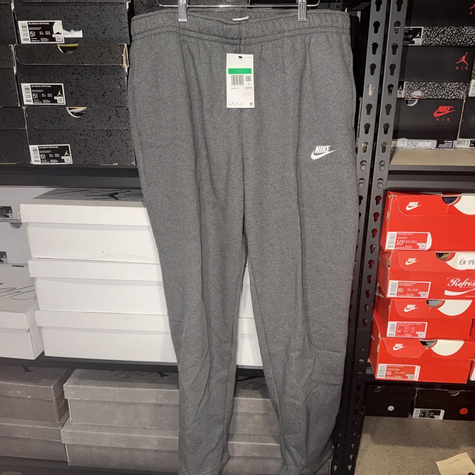 Nike Sportswear Club Fleece Sweatpants Men’s M Charcoal Gray  Pockets 0044-0047