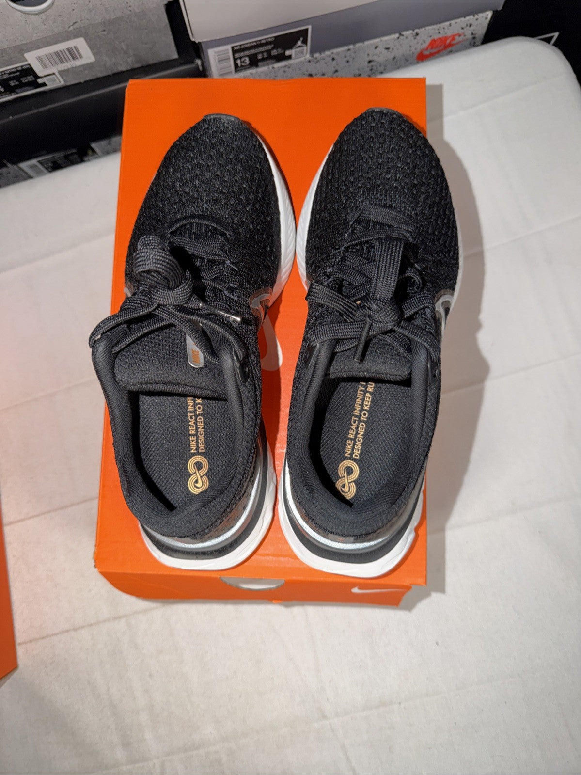 WMNS React Infinity Run Flyknit 3 Black Metallic Copper DD3024-009, Size 8.5