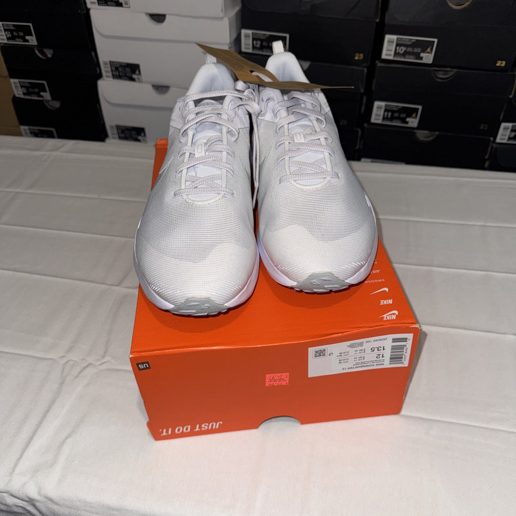 Nike Men's Downshifter 12 Running shoes White Platinum White Size 12 New