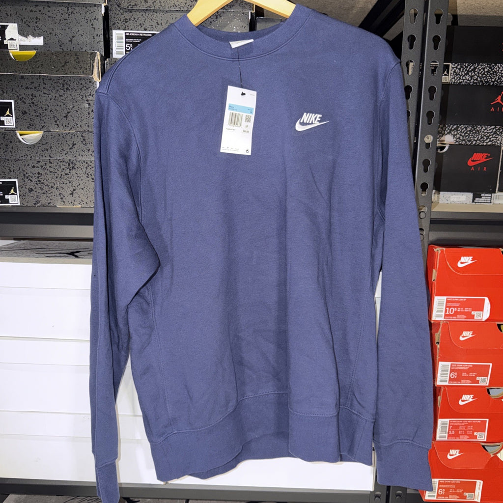 NIKE  Club Fleece Mens Crewneck Sweatshirt BV2662-410 M NAVY 0007-0009