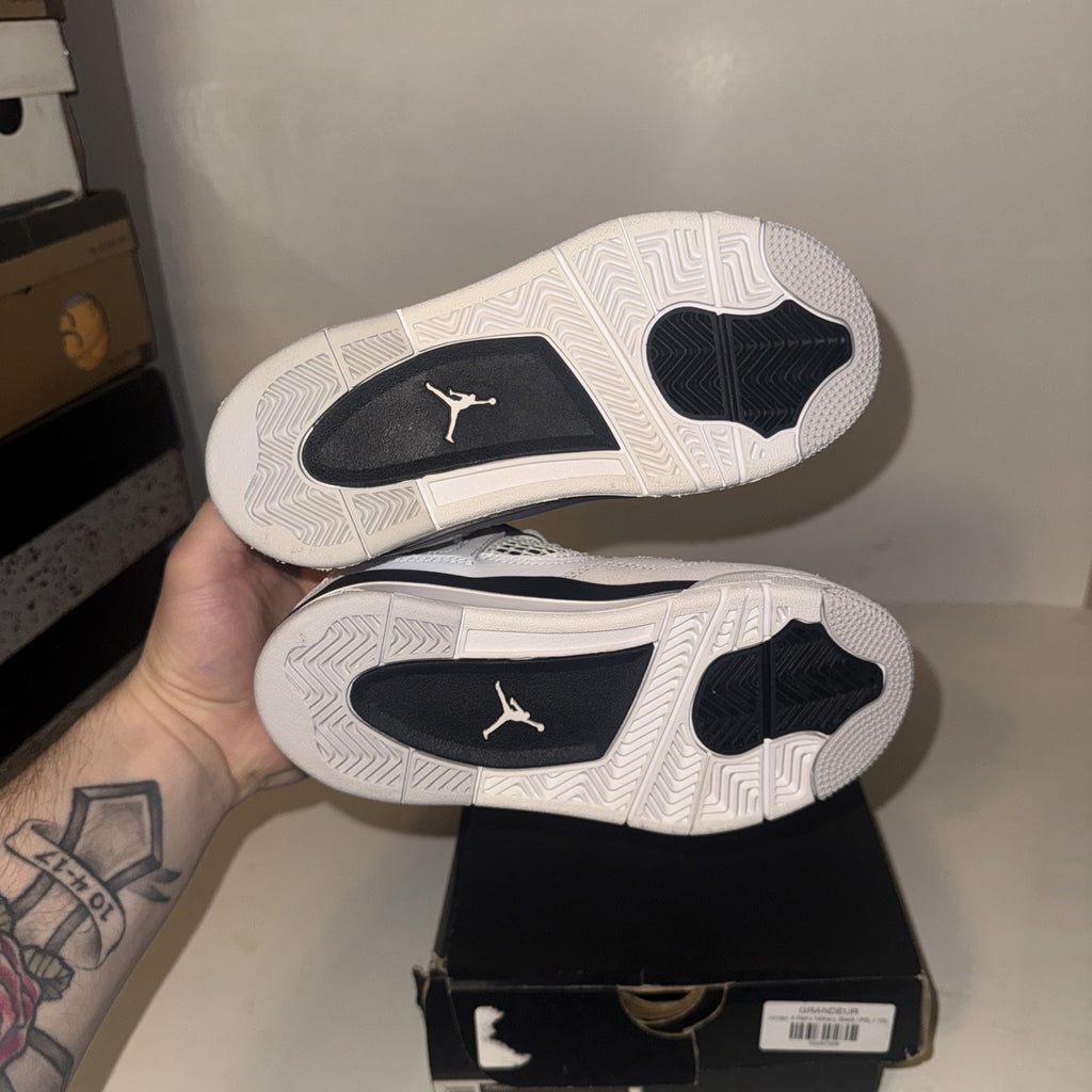 12C Jordan 4 Retro (PS) "Military Black" Shoes Black-White BQ7669-111