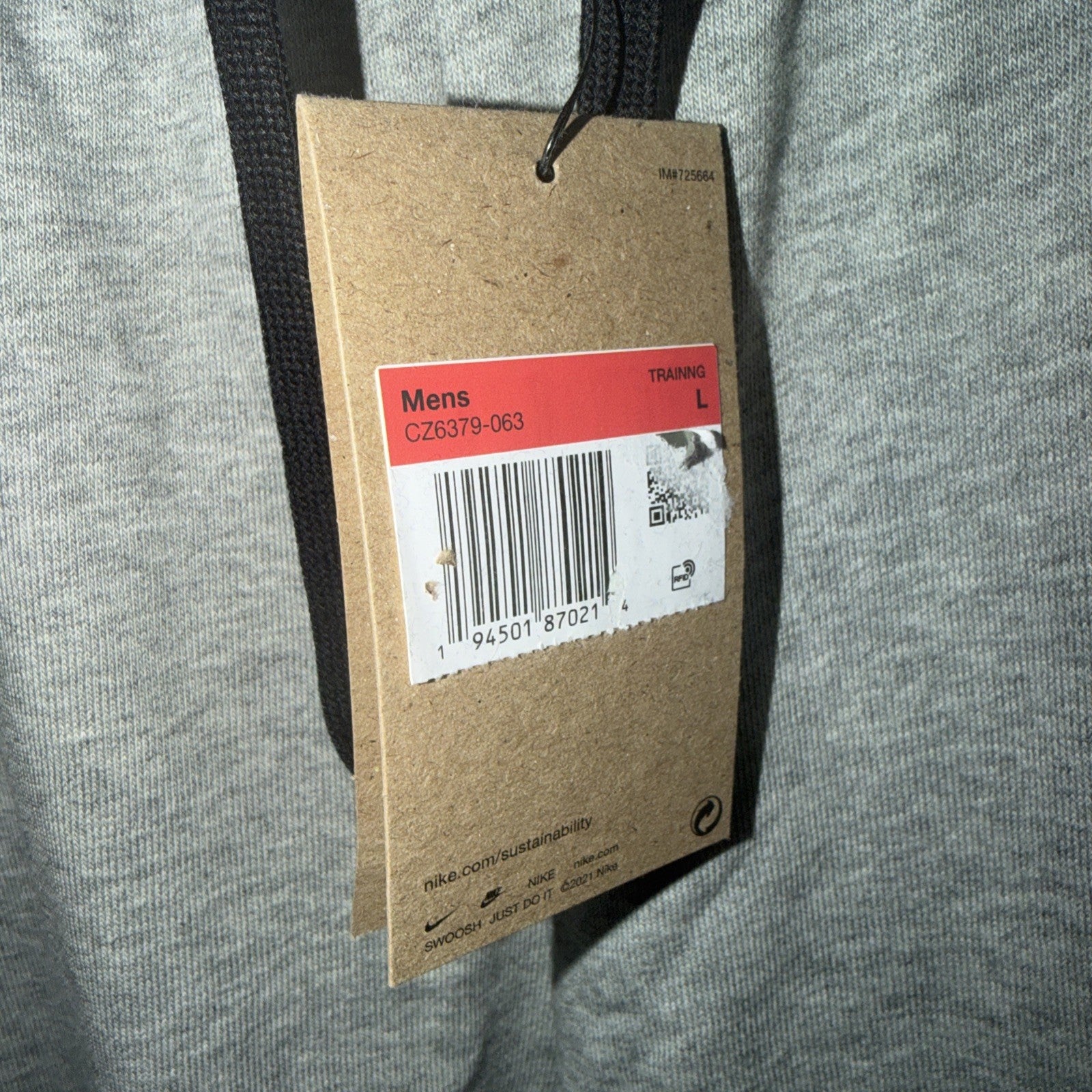 Nike Men Large Gray Heather Jogger Dri Fit Training Tapered Fitness Sweats 0130