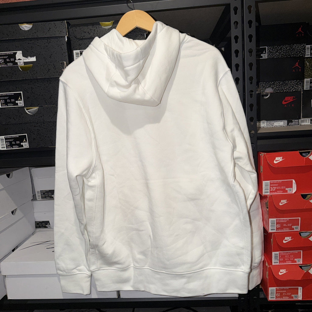 Nike Men's NSW Club Fleece LS White Pullover Hoodie BV2654-100 L 0079