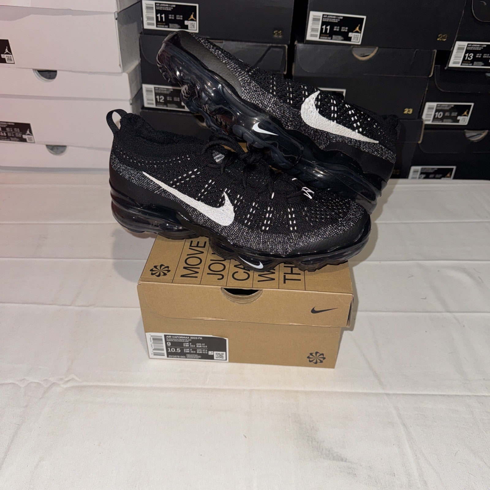 Nike Air VaporMax 2023 Men's Sneakers Black/White, Flyknit, DV1678 001 Size 9