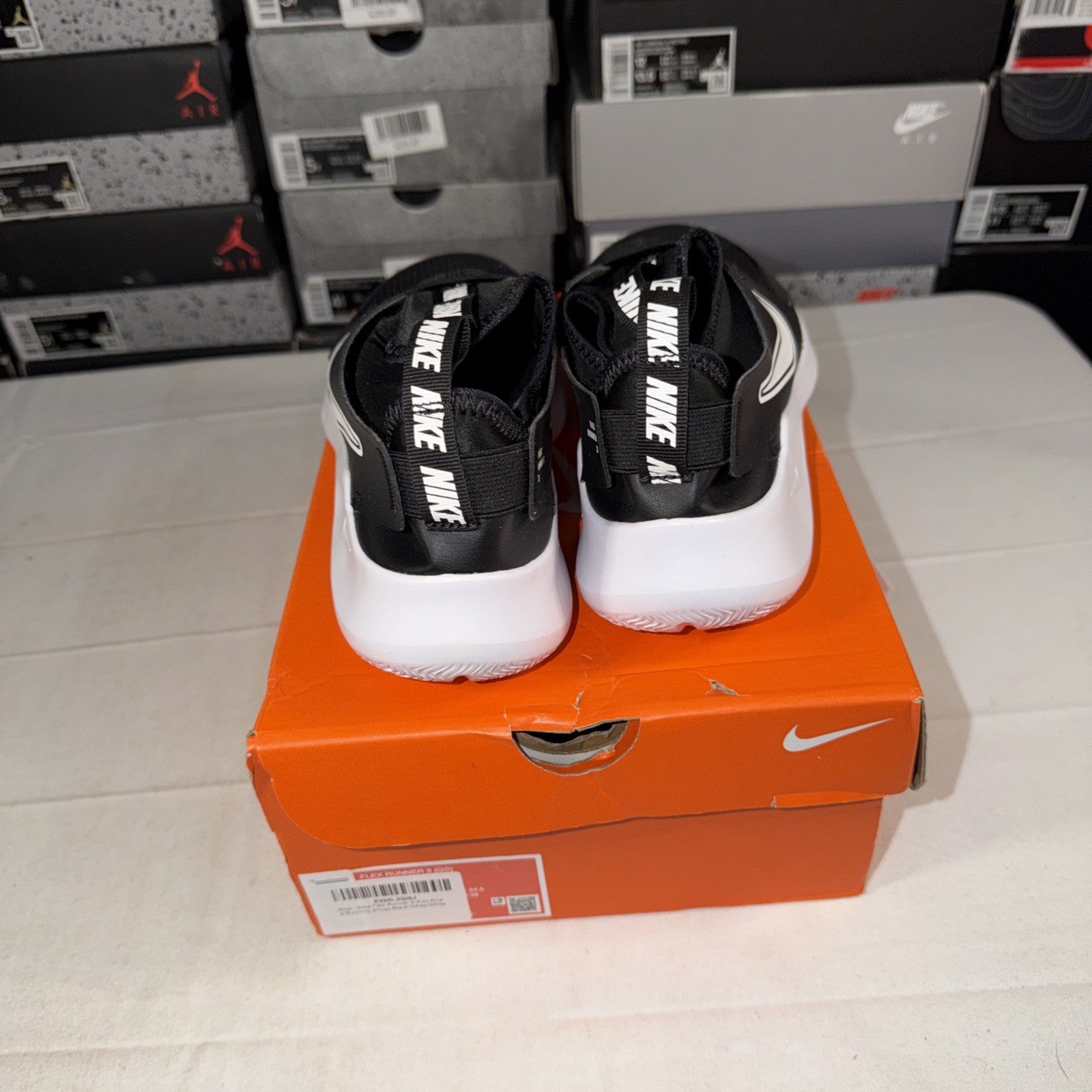 Nike Flex Runner 3 Kids' Running Shoes Black/White, Size 6.5Y, FN1294-005